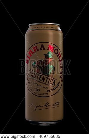 Birra Moretti, A Premium Lager Beer Produced By Italian Brewing Company Now Owned By Heineken Intern