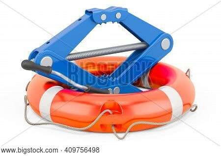 Repair And Service Of Auto Screwjack. 3d Rendering Isolated On White Background