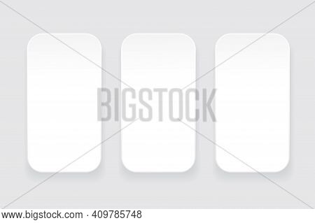 White Flat Rectangles. Rectangles With Round Corners. Stock Image. Eps 10.