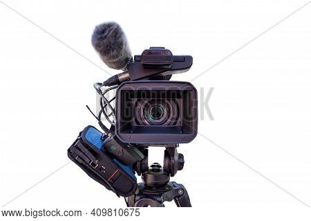 Video Camera Isolated On A White Background.