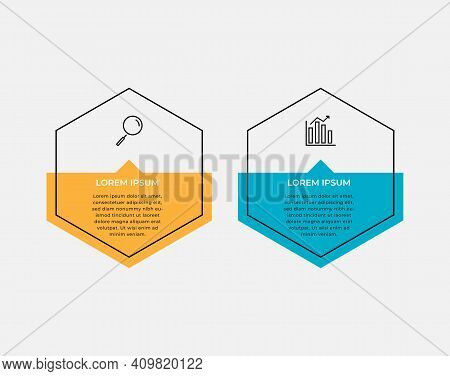 Business Infographic Design Template Vector With Icons And 2 Two Options Or Steps. Can Be Used For P