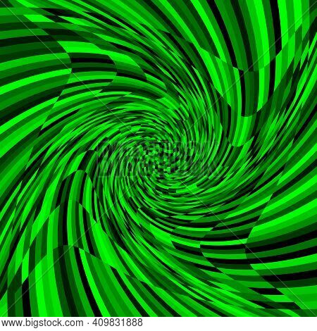 Abstract Composition With Black And Green Squares. Psychedelia Grayscale Art
