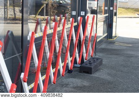 Barrier On The Road Or Road Block