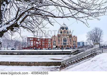 Kaliningrad, Russia, January 29, 2021. The New Liberal Synagogue. House Of Prayer For The Jewish Com