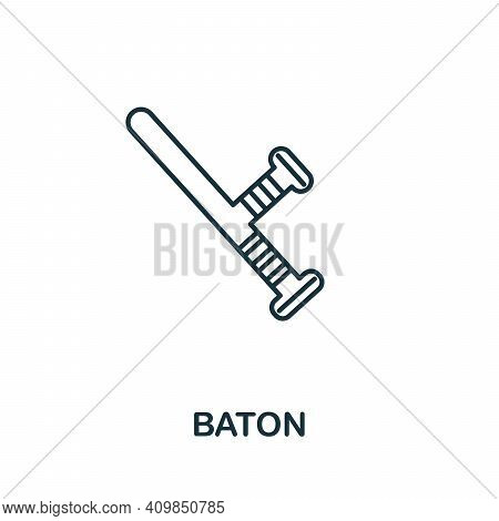 Baton Icon. Simple Element From Police Collection. Creative Baton Icon For Web Design, Templates, In