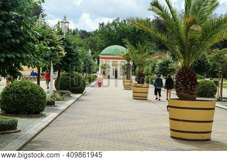 The Center Of The Old Historic Traditional Spa City Of Františkovy Lázně In Czech Republic. The Heal
