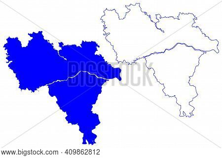 Pavia Province (italy, Italian Republic, Lombardy Region) Map Vector Illustration, Scribble Sketch P