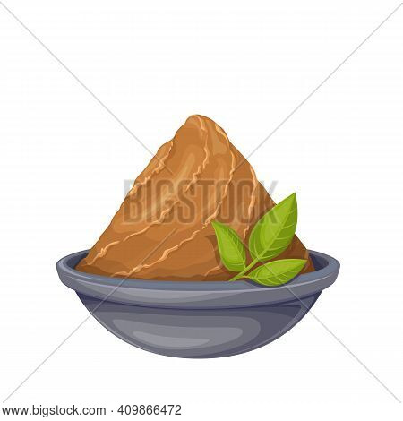Miso Paste In Bowl Vector Icon. Japanese Food Miso Illustration.