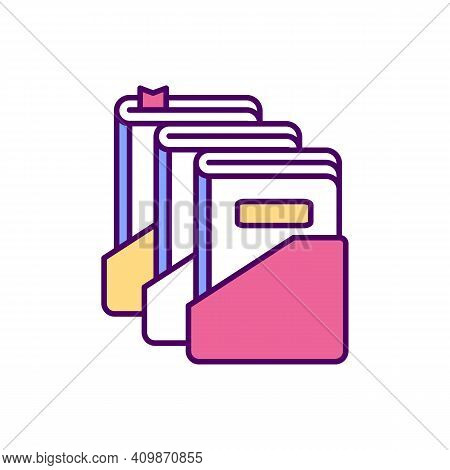 Library Catalogue Rgb Color Icon. Book Storage Catalogue. Categories. Books For Adults, Teens, Kids.