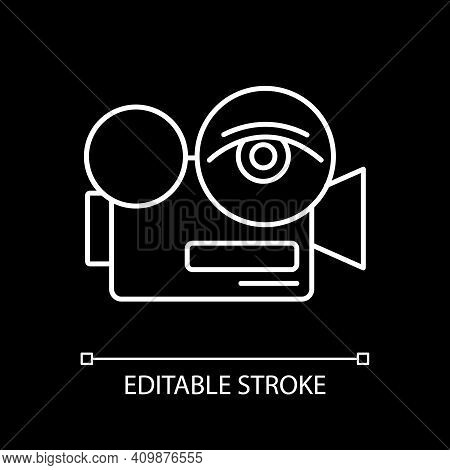 Arthouse Film White Linear Icon For Dark Theme. Festival And Authors Movie For Non Broad Audience. T