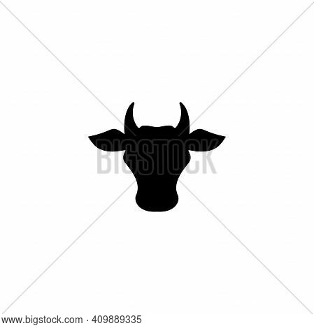 Cow Head Icon. Farm Animal. Beef, Milk, Lactose Symbol. Vector Illustration Isolated On White