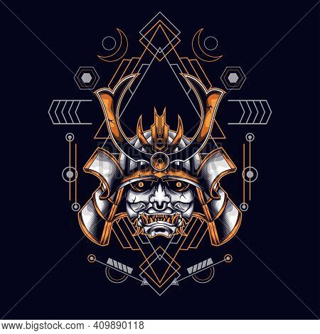 Samurai Head Vector