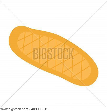 Traditional Turkish Ramadan Pide. Vector Flat Illustration. Isolated On A White Background.