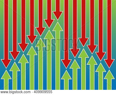 Background Illustration With Rise And Fall Arrows