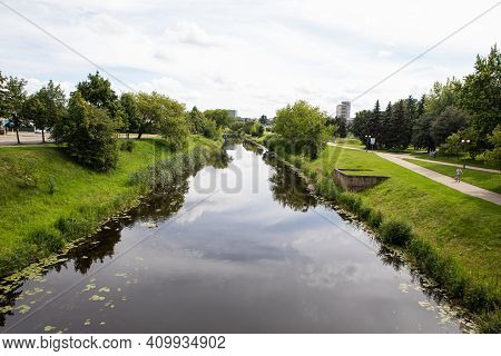 Panevezys, Lithuania - July 23, 2017: Public Park Senvage Park In Panevezys City Center.