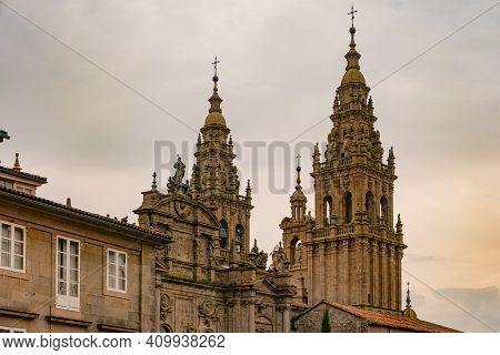 Santiago De Compostela, Spain. Place Of Immaculate In Santiago De Compostela. Santiago De Compostela