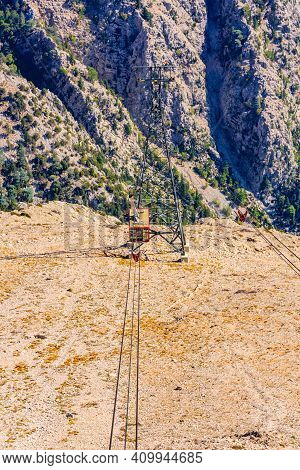 Cable Car On Tahtali Mountain Not Far From Kemer Town. Antalya Province, Turkey