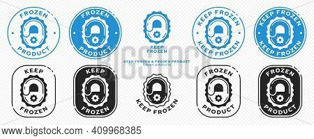 Concept For Product Packaging. Marking - Keep Frozen And Frozen Product. The Snowflake Icon Is A Sym