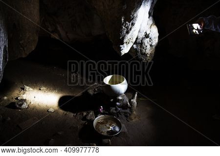 Tham Muang On Cave Formerly Named Tham Doi Sila At Limestone Mountain Situated Of Mae On For Thai Pe