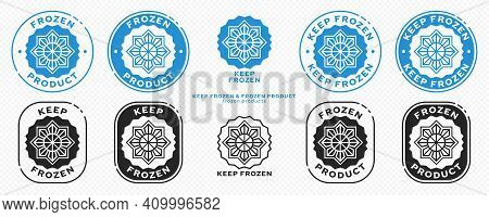 Concept For Product Packaging. Marking - Keep Frozen And Frozen Product. Closed Snowflake Icon Insid