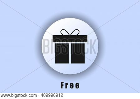 Surprise Box Icon. Free Gift Logo. Gift Box With Logo. A Wonderful Gift. A Special Holiday, Birthday