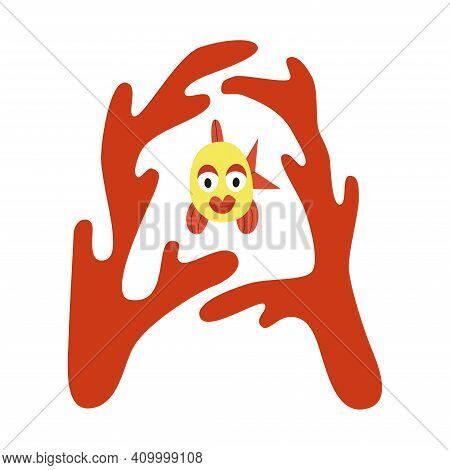 Coral Sprigs In The Form Of The Letter A And A Yellow Tropical Fish In The Middle Logo Icon