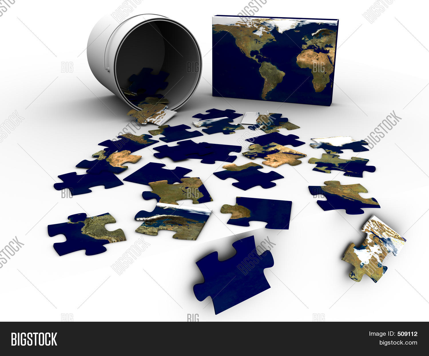 Puzzle Bucket World Image & Photo (Free Trial) Bigstock