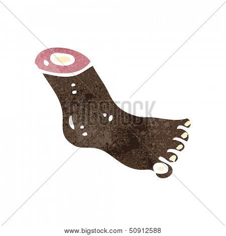 retro cartoon severed foot