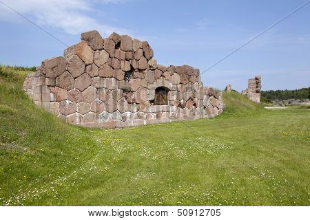 Bomarsund fortress in ruins.