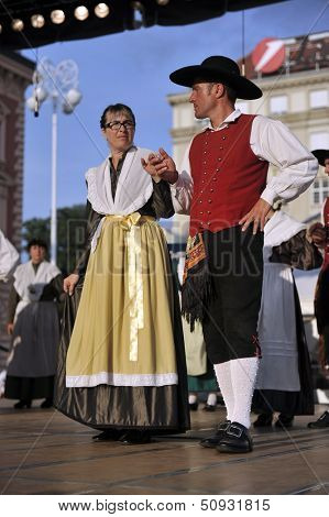 ZAGREB,CROATIA - JULY 19: Members of folk groups Santa Gorizia from Italy during the 47th International Folklore Festival in center of Zagreb,Croatia on July 19,2013