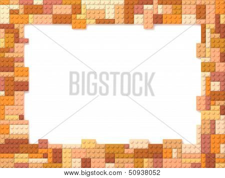 Toy Bricks Picture Frame - Orange