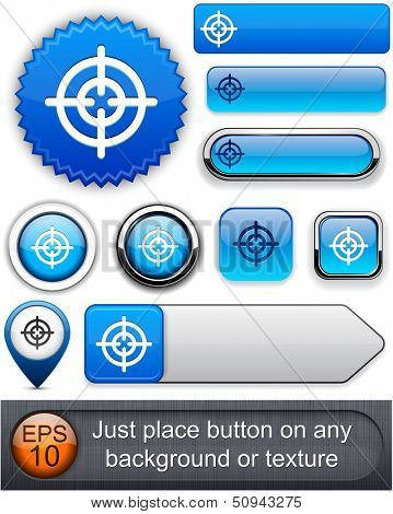 Hindsight web blue buttons for website or app. Vector eps10. 
