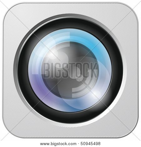 Vector camera lens app icon with blends and transparent. All layers well organized and easy to edit