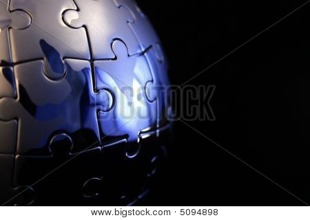 blau Puzzle globe