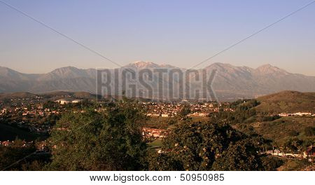 San Gabriel Mountains dusk panorama