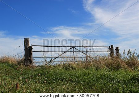 Field Gate On Top Of A Hill - A Gate To The Sky