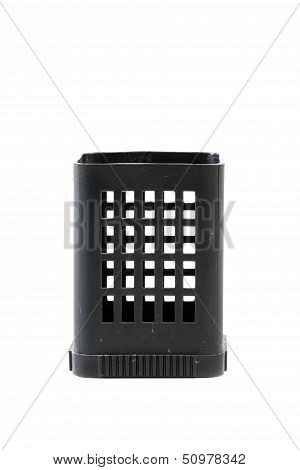 Holder over white background