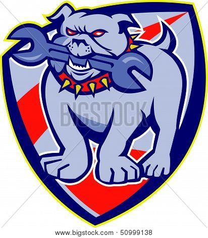 Bulldog Spanner Mascot Shield