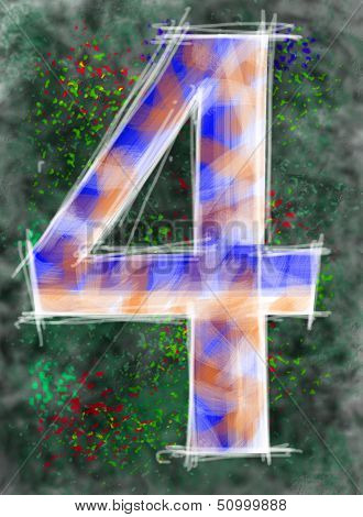 Numbering On A Green Background.