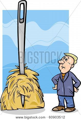 Needle In A Haystack Saying Cartoon