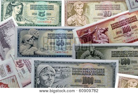 Old Yugoslavian paper money