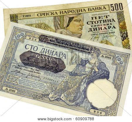 Old Serbian paper money
