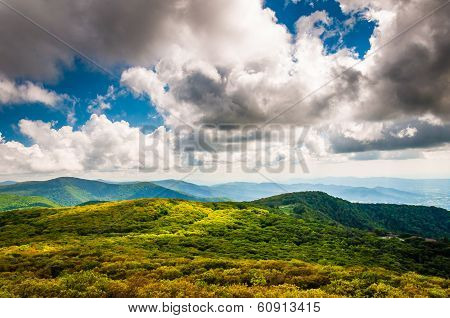 View Of The Blue Ridge Mountains From Stony Man Mountain, In Shenandoah National Park, Virginia.