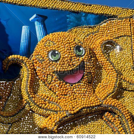 Citrus Exhibition At The Lemon Festival Of Menton