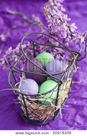 Easter Eggs In Basket