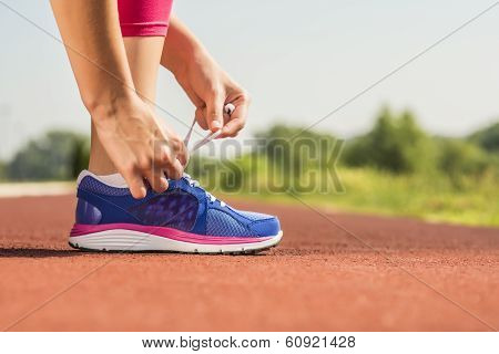 Tying Sports Shoe