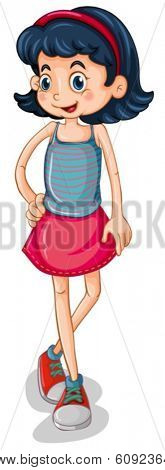 Illustration of a tall child on a white background
