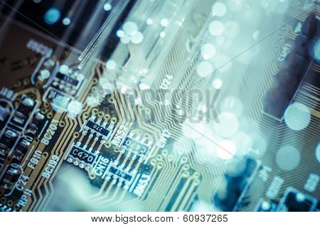Optics. Fiber optic cables, fibre connection, telecomunications concept.