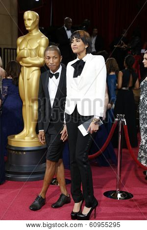 LOS ANGELES - MAR 2:: Pharell Williams  at the 86th Annual Academy Awards at Hollywood & Highland Center on March 2, 2014 in Los Angeles, California
