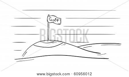 Sketch Of The Golf Flag